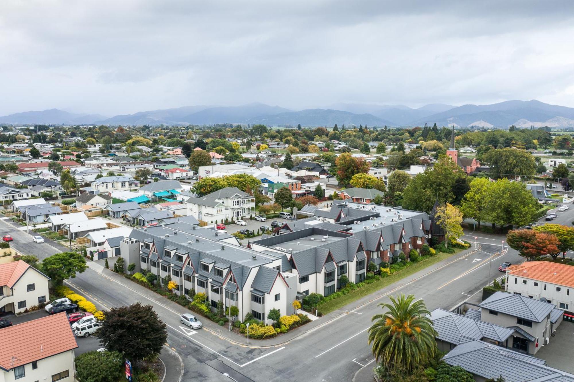 Carnmore Chateau Marlborough Blenheim Dış mekan fotoğraf Aerial view of the suburb of Fendalton